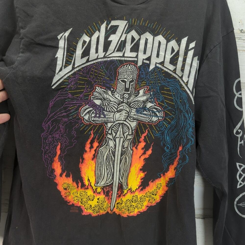 Vintage Led Zeppelin 1990s Hanes Heavyweight Band Long Sleeve Size Large - Picture 2 of 14